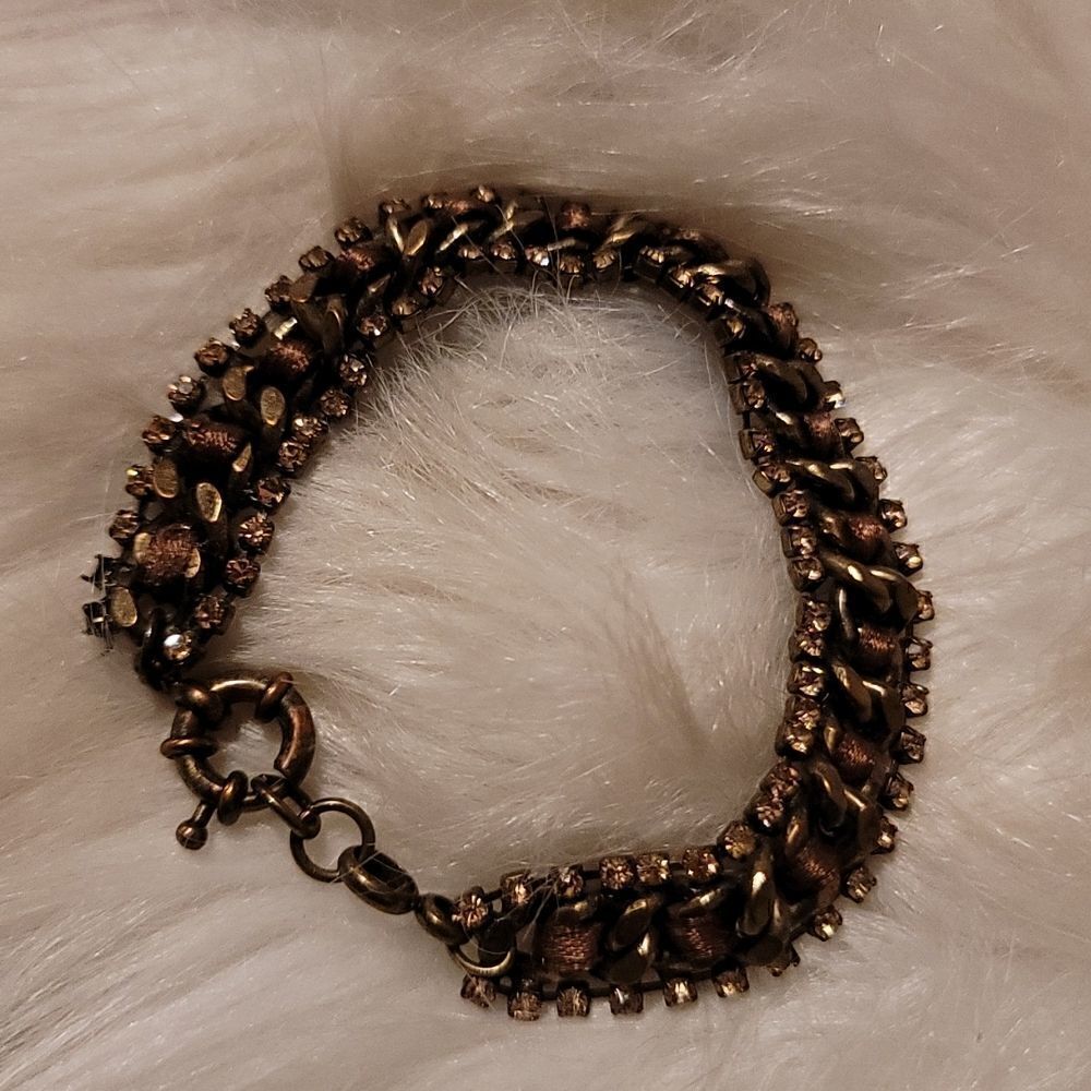 Brass Color Ribbon Bracelet   - Picture 2 of 4